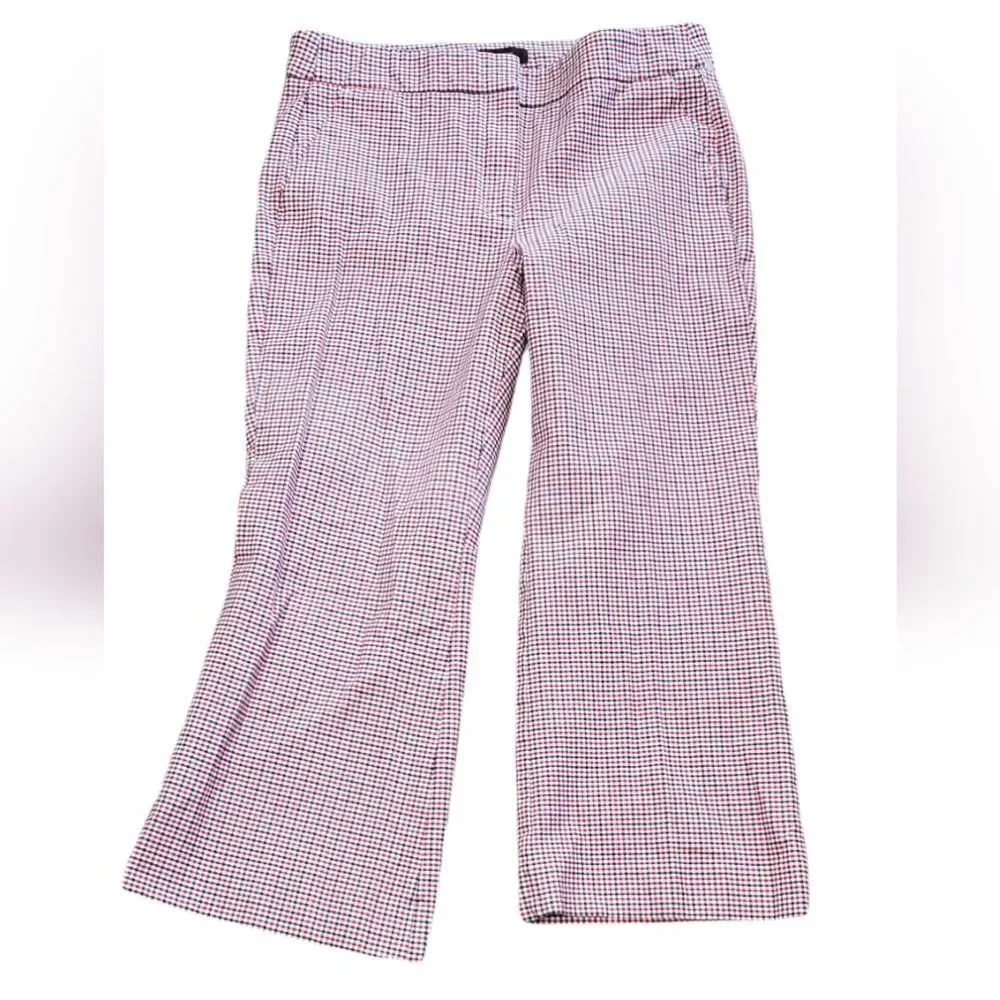 J. Crew Red,Black & White Plaid Ankle Pants
